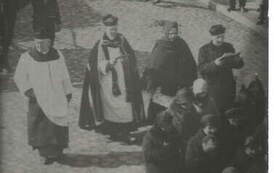 4.03.1930 r. pogrzeb Marty Czochralskiej, m.in. o. Efrem, ks. kan. Opieliński. Z archiwum rodziny o. Efrema