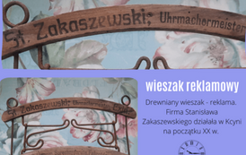 Wieszak reklamowy firmy St. Zakaszewskiego. Własność prywatna